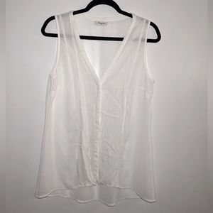 Jeanswest white sleeveless button down top